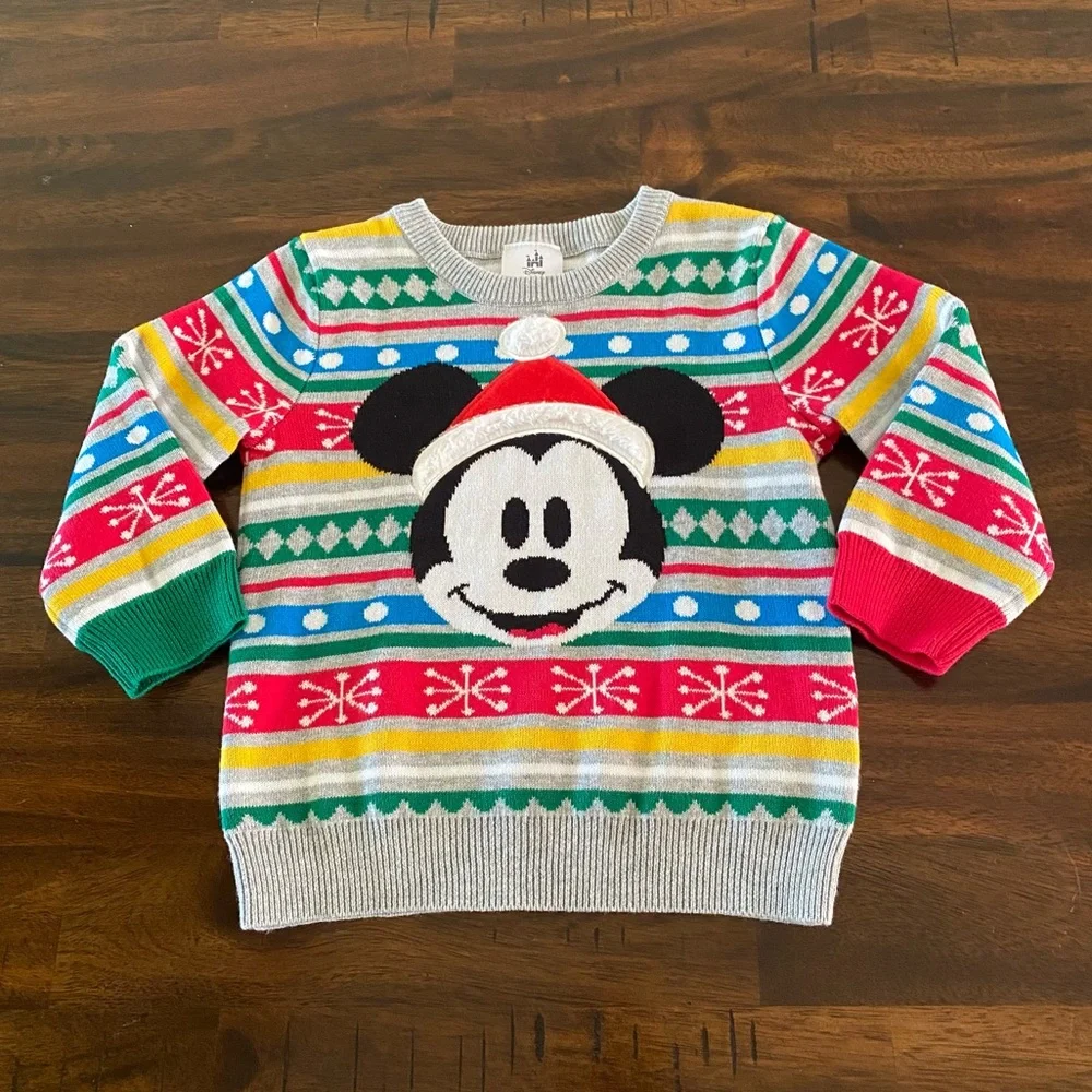 Disney Store Mickey Family Holidays Boys Sweater - Picture 3 of 10